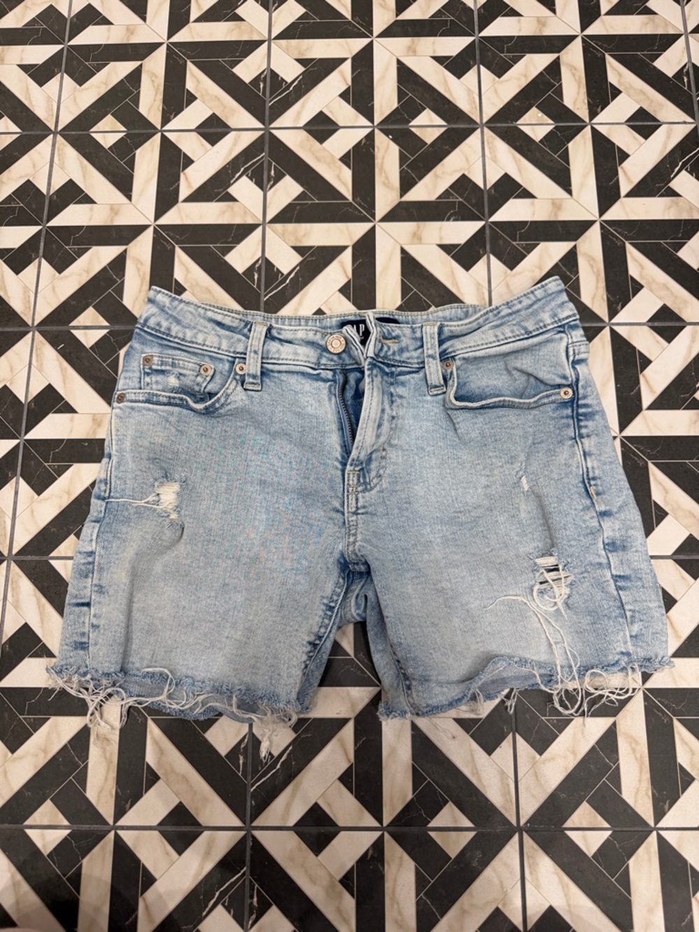 GAP Light Blue Distressed Denim Cutoff Shorts
